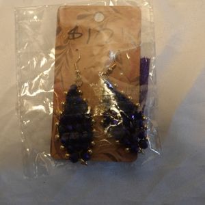 Beaded Purple Earrings